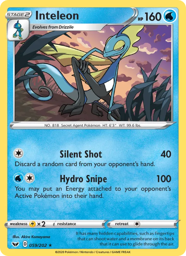 Inteleon - Sword & Shield Pokemon Card