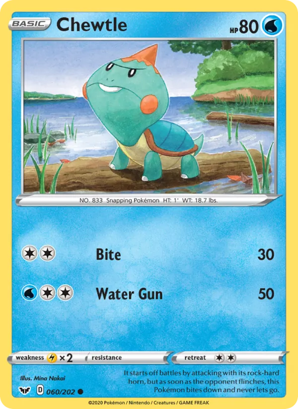 Chewtle - Sword & Shield Pokemon Card