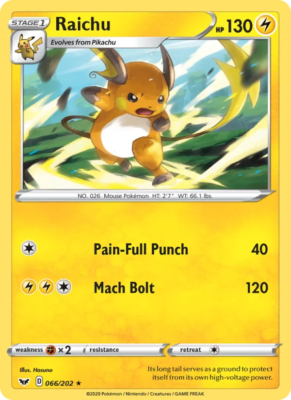 Raichu - Sword & Shield Pokemon Card
