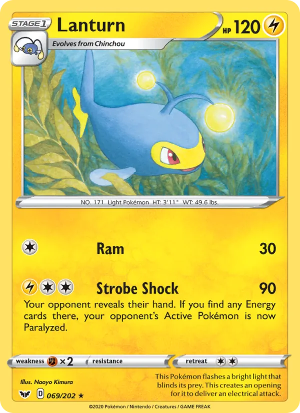 Lanturn - Sword & Shield Pokemon Card