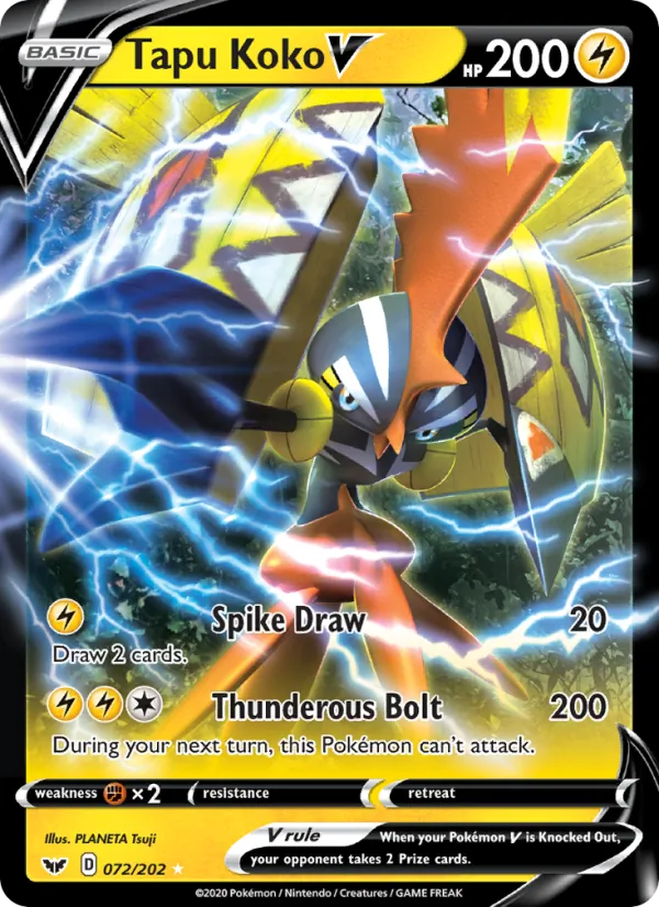 Tapu Koko V - Sword & Shield Pokemon Card