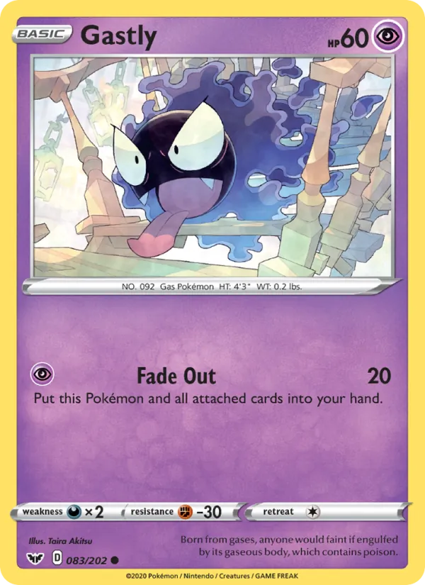 Gastly - Sword & Shield Pokemon Card