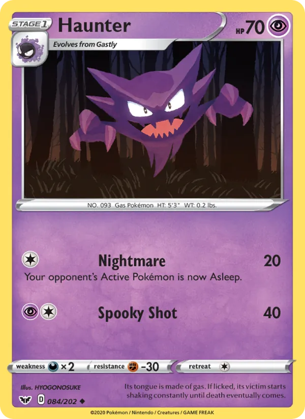 Haunter - Sword & Shield Pokemon Card