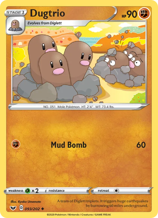 Dugtrio - Sword & Shield Pokemon Card