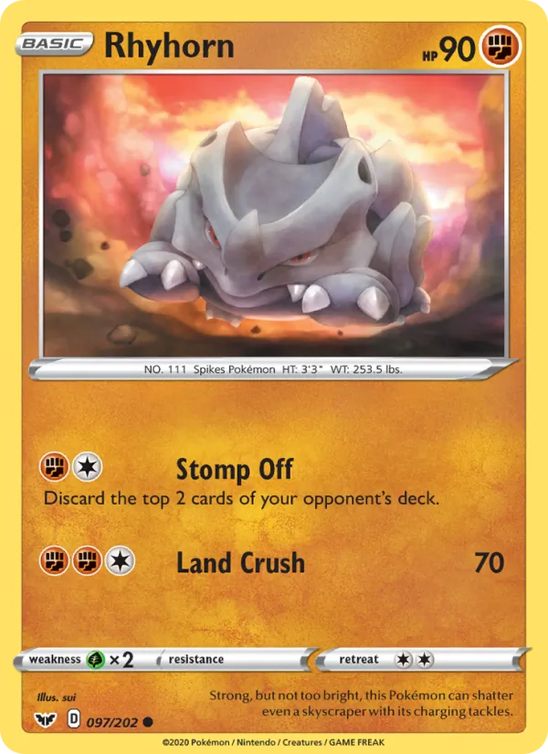 Rhyhorn - Sword & Shield Pokemon Card