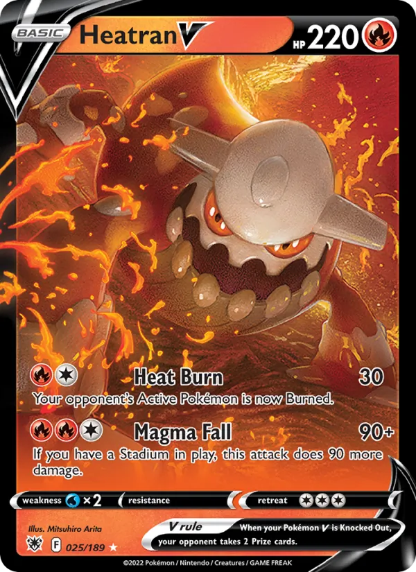 Heatran V - Astral Radiance Pokemon Card