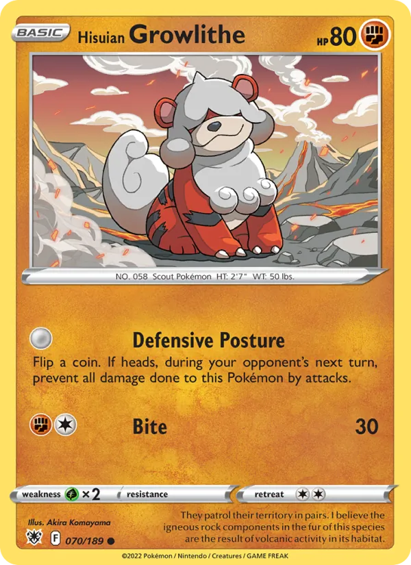 Hisuian Growlithe - Astral Radiance Pokemon Card