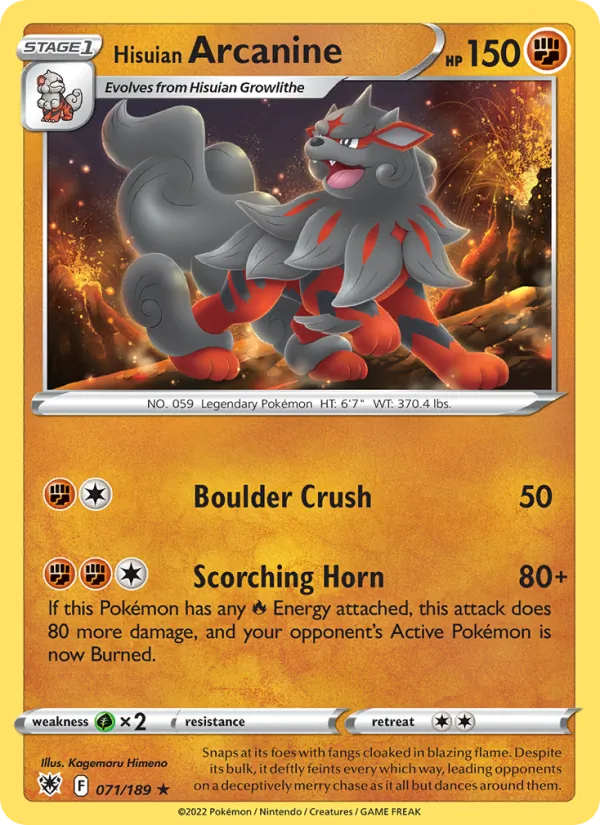 Hisuian Arcanine - Astral Radiance Pokemon Card