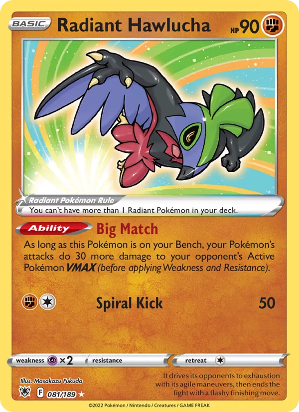 Radiant Hawlucha - Astral Radiance Pokemon Card