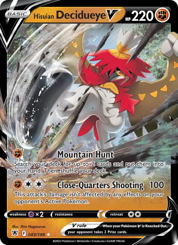 Hisuian Decidueye V - Astral Radiance Pokemon Card