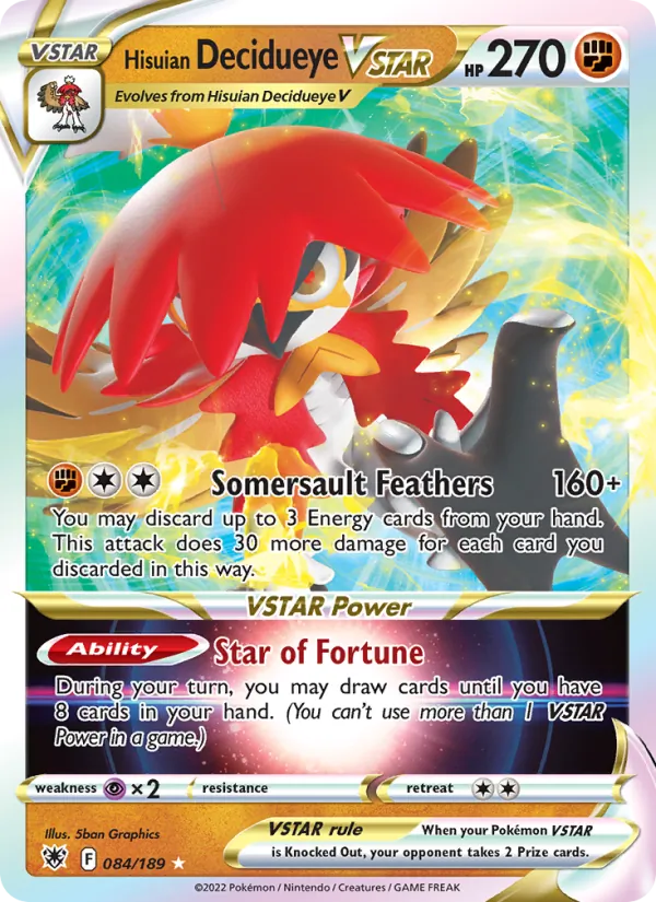Hisuian Decidueye VSTAR - Astral Radiance Pokemon Card