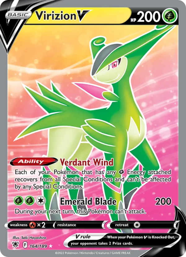 Virizion V - Astral Radiance Pokemon Card
