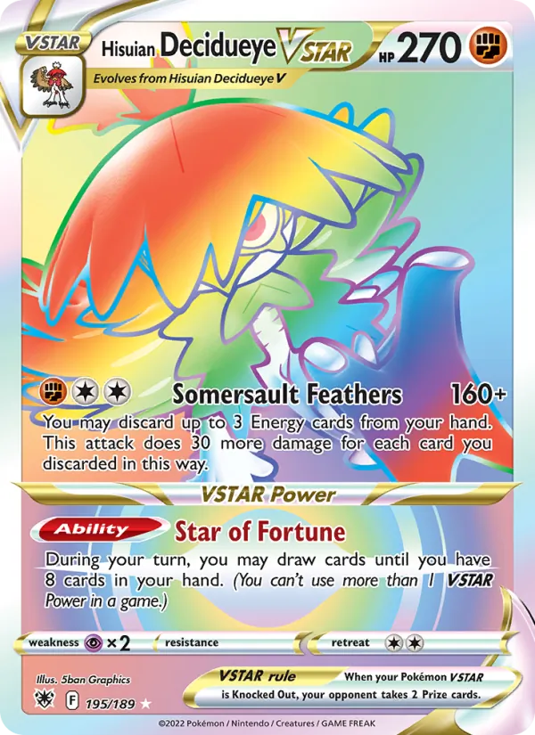 Hisuian Decidueye VSTAR - Astral Radiance Pokemon Card