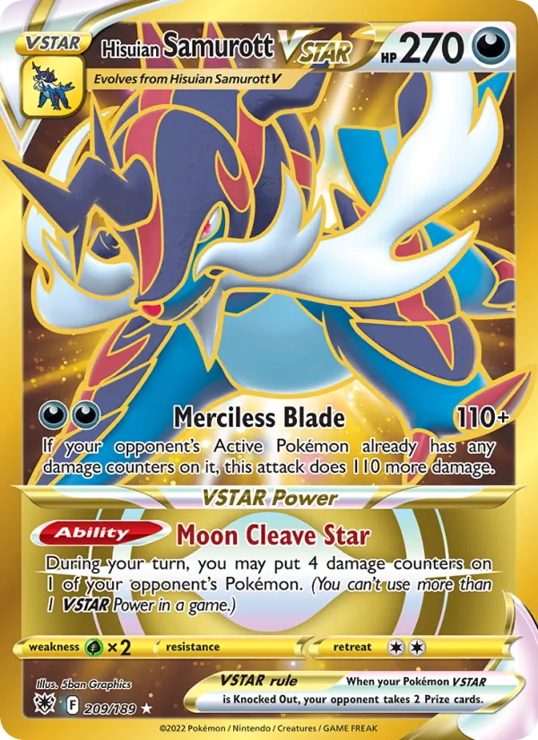 Hisuian Samurott VSTAR - Astral Radiance Pokemon Card