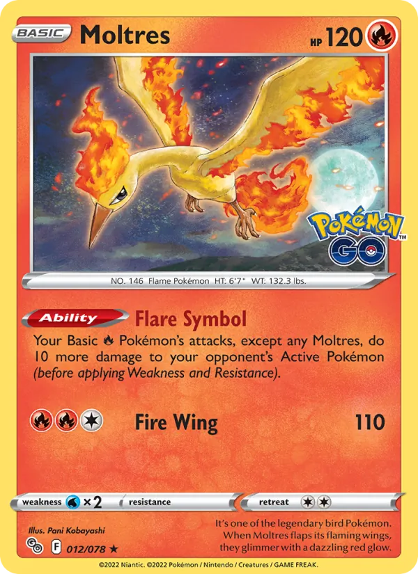 Moltres - Pokémon GO Pokemon Card