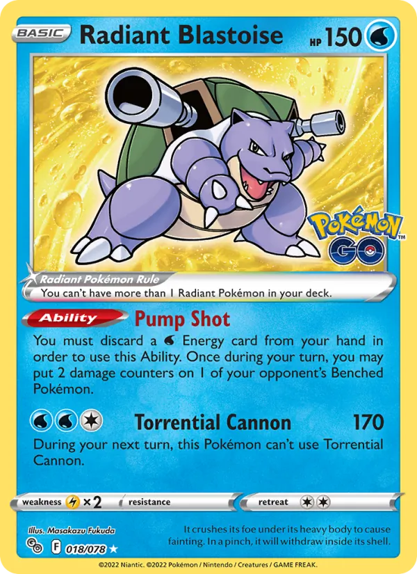 Radiant Blastoise - Pokémon GO Pokemon Card