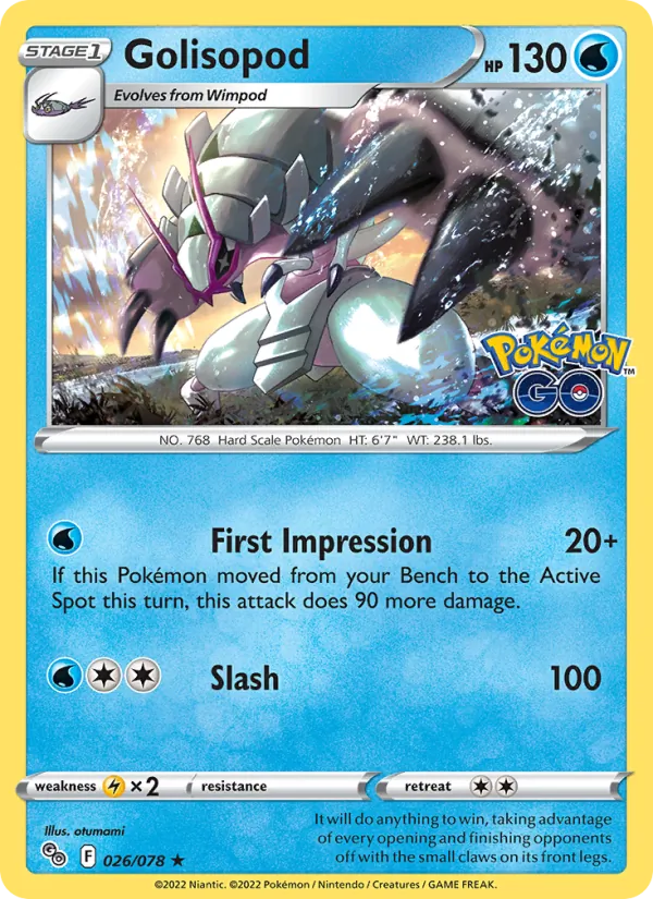 Golisopod - Pokémon GO Pokemon Card