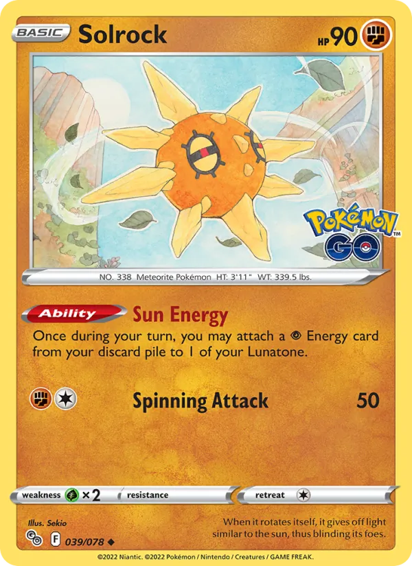 Solrock - Pokémon GO Pokemon Card