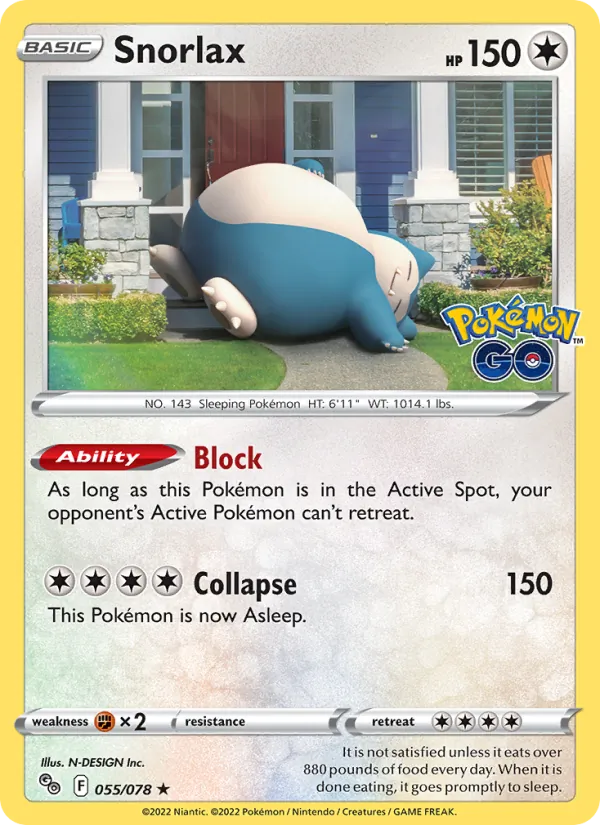 Snorlax - Pokémon GO Pokemon Card