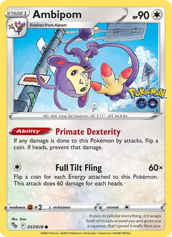 Ambipom - Pokémon GO Pokemon Card
