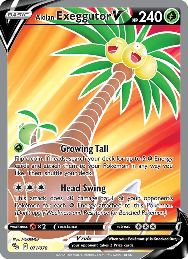 Alolan Exeggutor V - Pokémon GO Pokemon Card