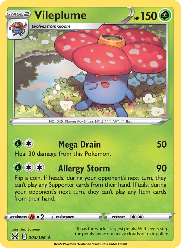Vileplume - Lost Origin Pokemon Card
