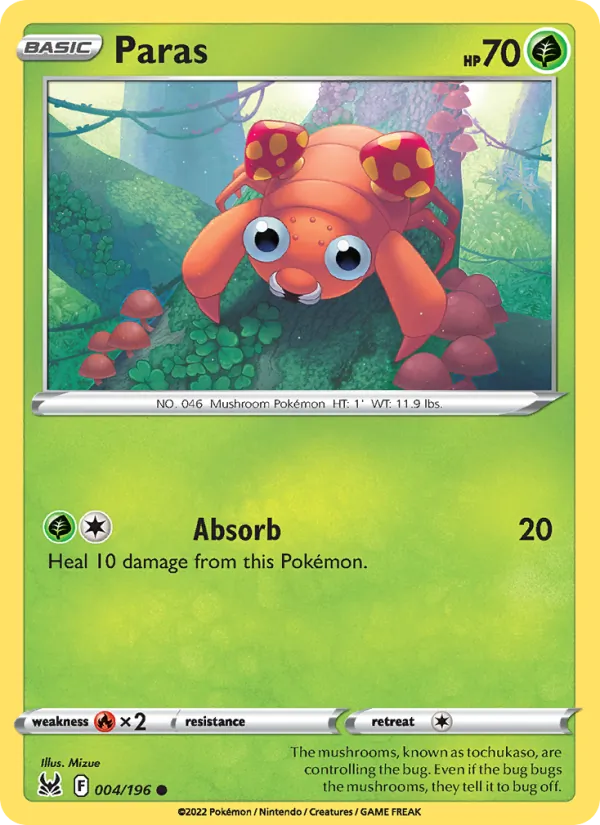 Paras - Lost Origin Pokemon Card