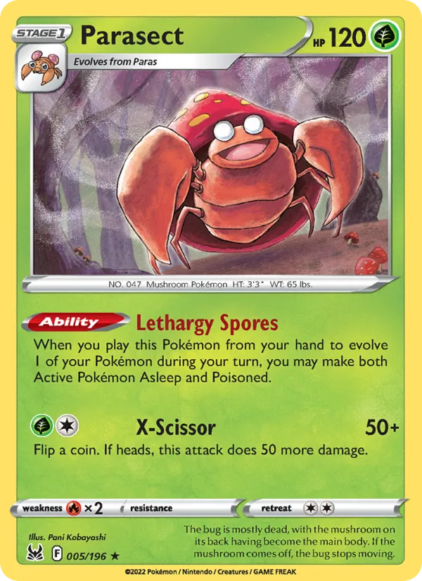 Parasect - Lost Origin Pokemon Card