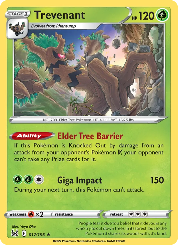 Trevenant - Lost Origin Pokemon Card