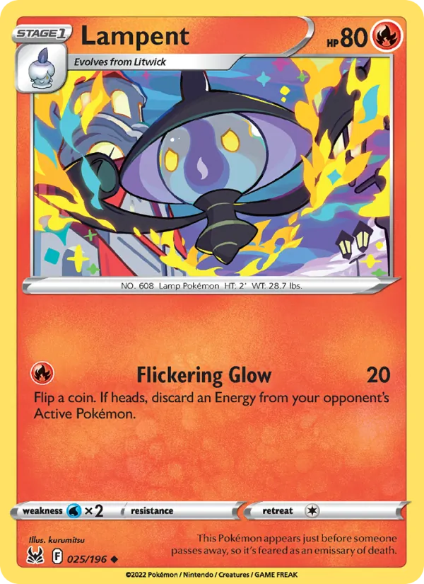 Lampent - Lost Origin Pokemon Card