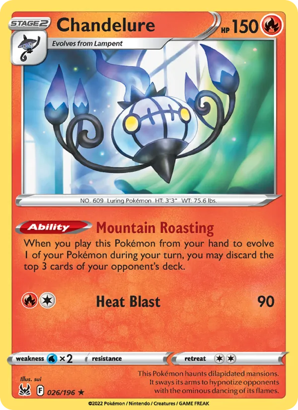 Chandelure - Lost Origin Pokemon Card