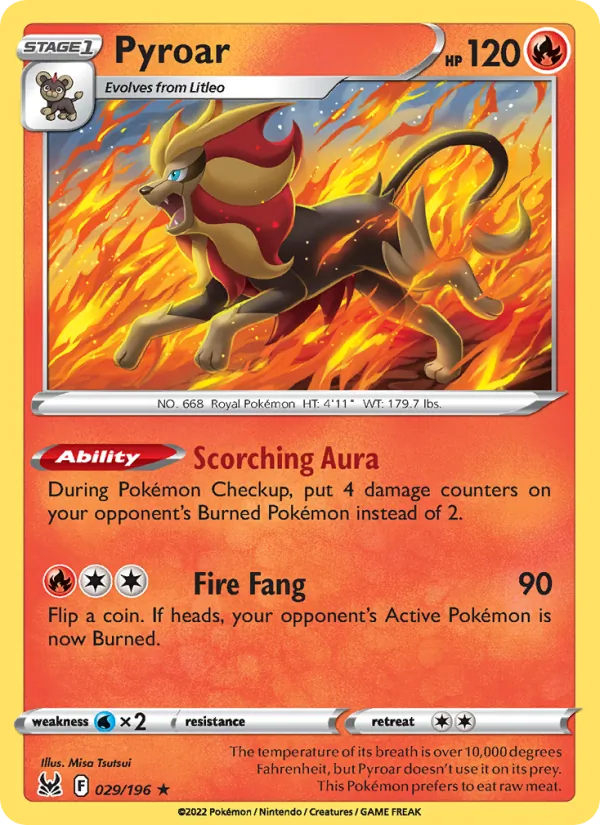 Pyroar - Lost Origin Pokemon Card
