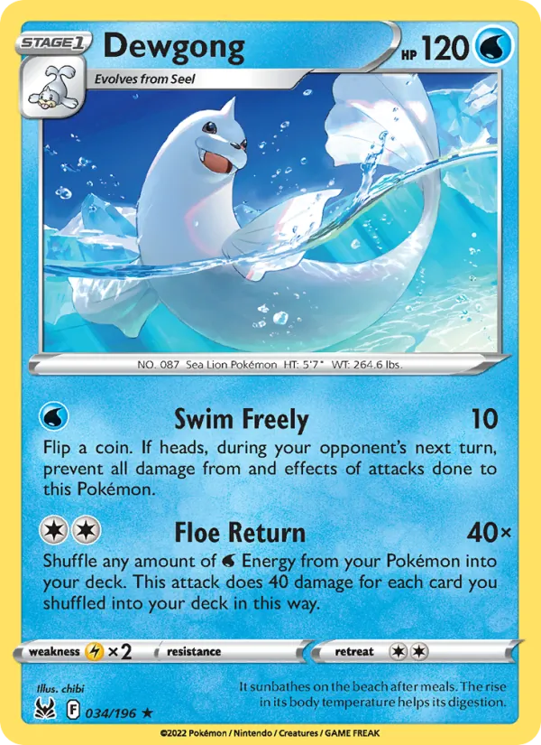 Dewgong - Lost Origin Pokemon Card