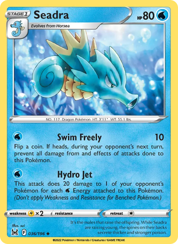 Seadra - Lost Origin Pokemon Card