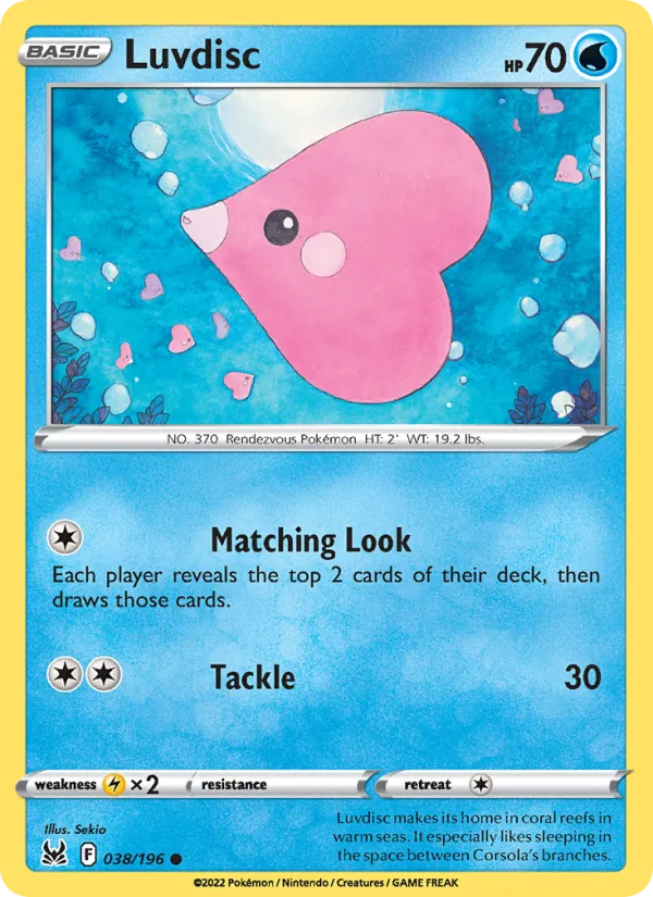 Luvdisc - Lost Origin Pokemon Card