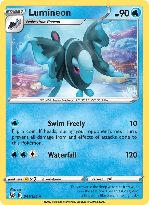 Lumineon - Lost Origin Pokemon Card