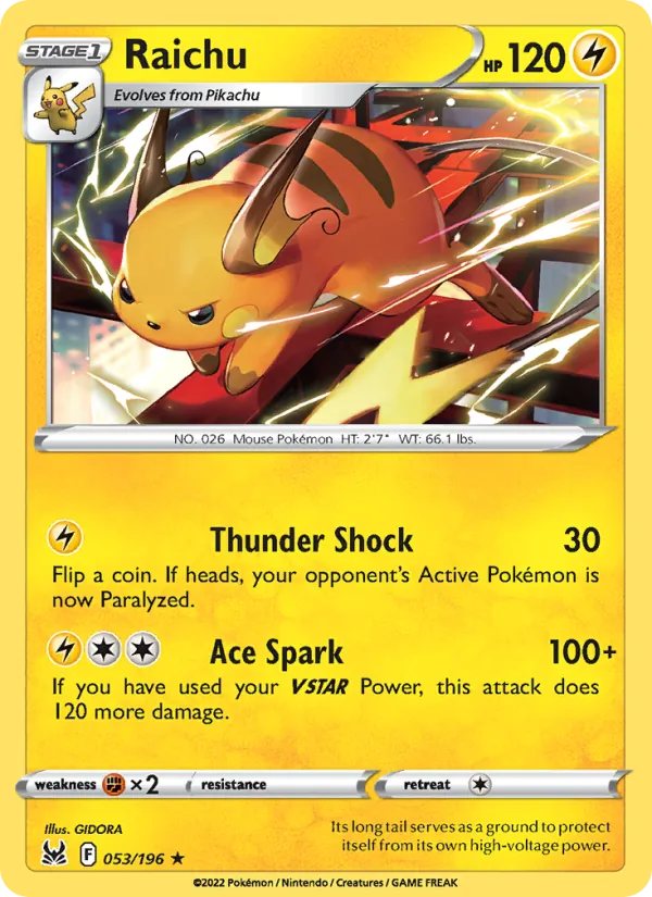 Raichu - Lost Origin Pokemon Card