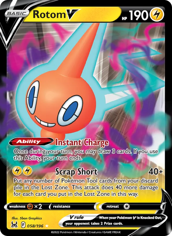 Rotom V - Lost Origin Pokemon Card