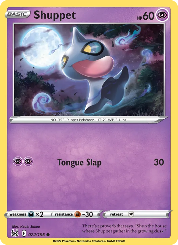 Shuppet - Lost Origin Pokemon Card