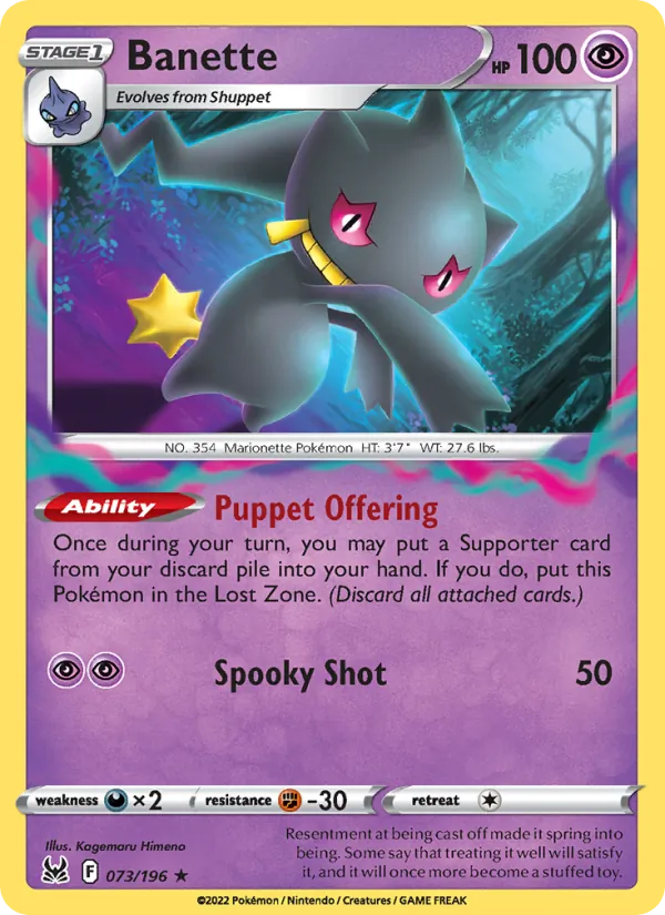 Banette - Lost Origin Pokemon Card