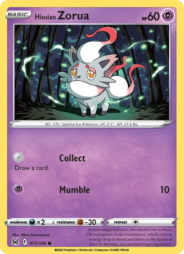 Hisuian Zorua - Lost Origin Pokemon Card