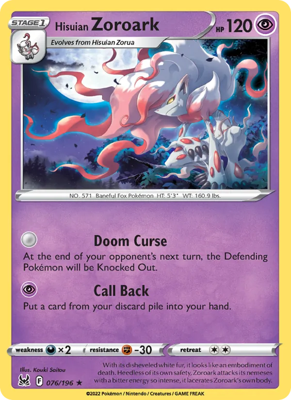 Hisuian Zoroark - Lost Origin Pokemon Card