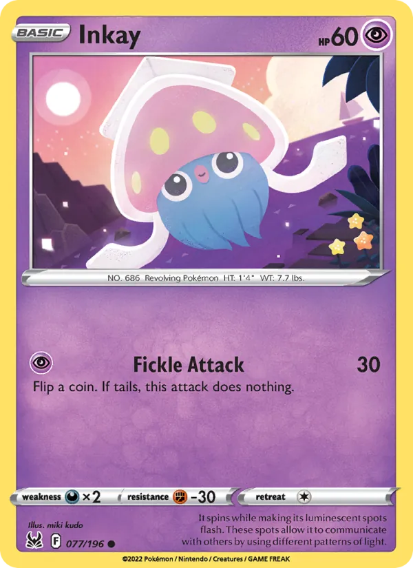 Inkay - Lost Origin Pokemon Card