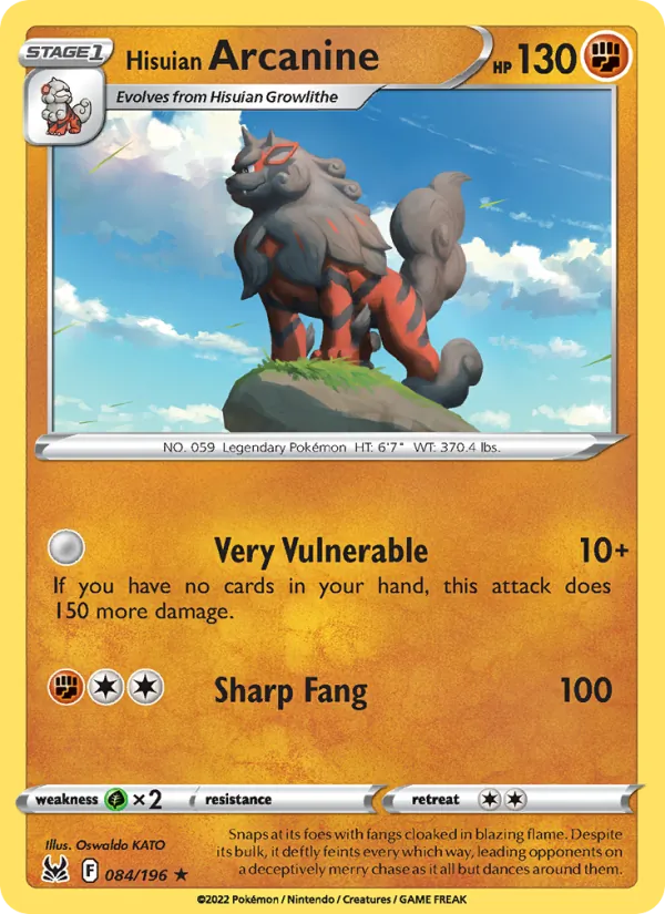 Hisuian Arcanine - Lost Origin Pokemon Card