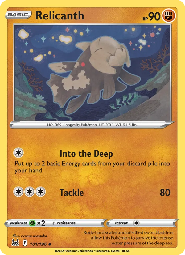 Relicanth - Lost Origin Pokemon Card