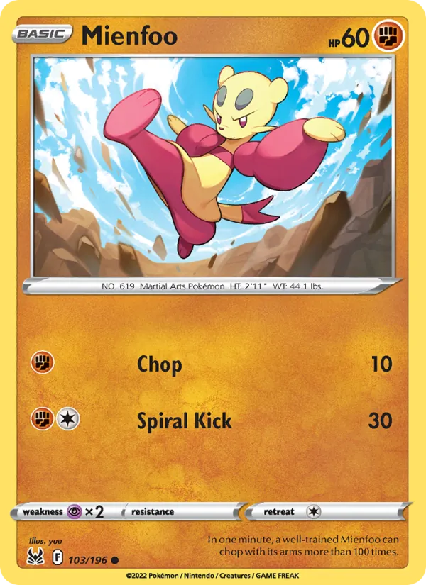 Mienfoo - Lost Origin Pokemon Card