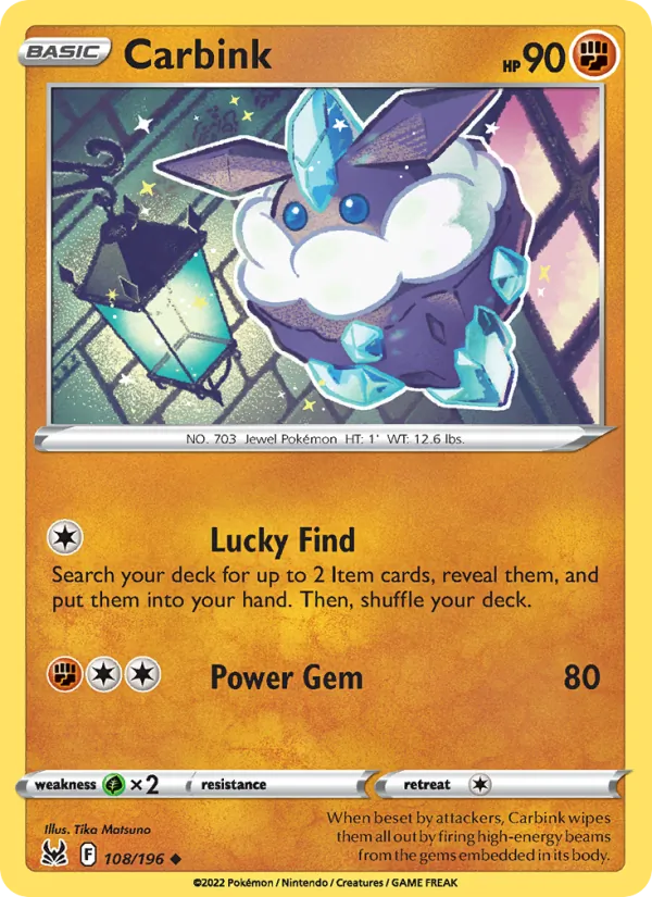 Carbink - Lost Origin Pokemon Card
