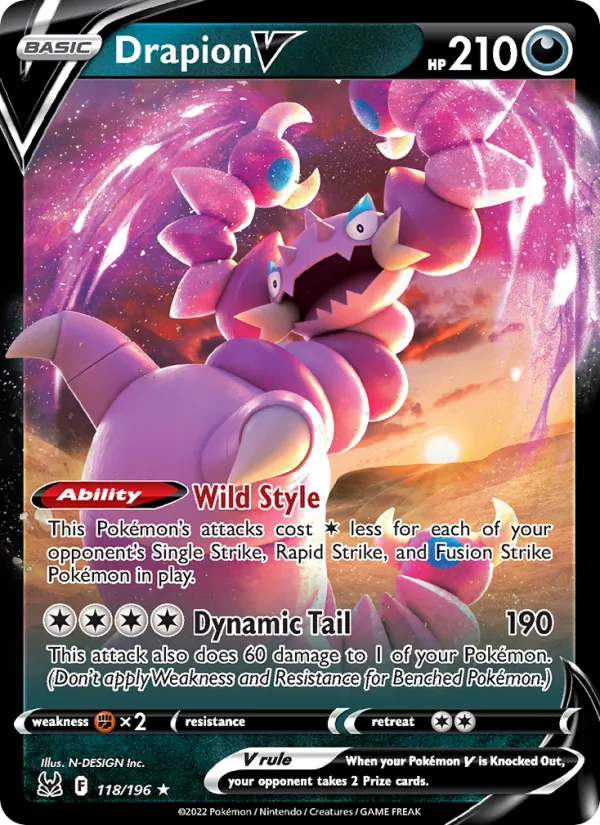Drapion V - Lost Origin Pokemon Card