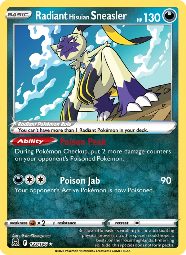Radiant Hisuian Sneasler - Lost Origin Pokemon Card