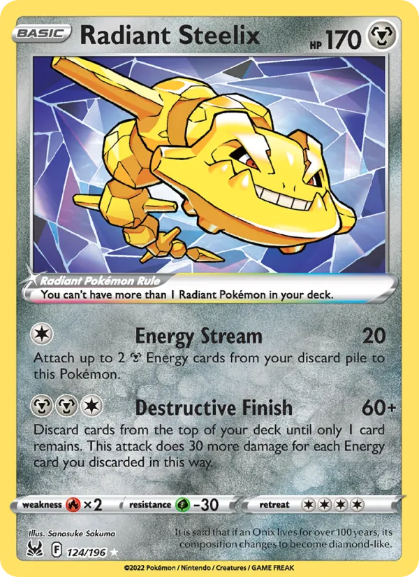 Radiant Steelix - Lost Origin Pokemon Card